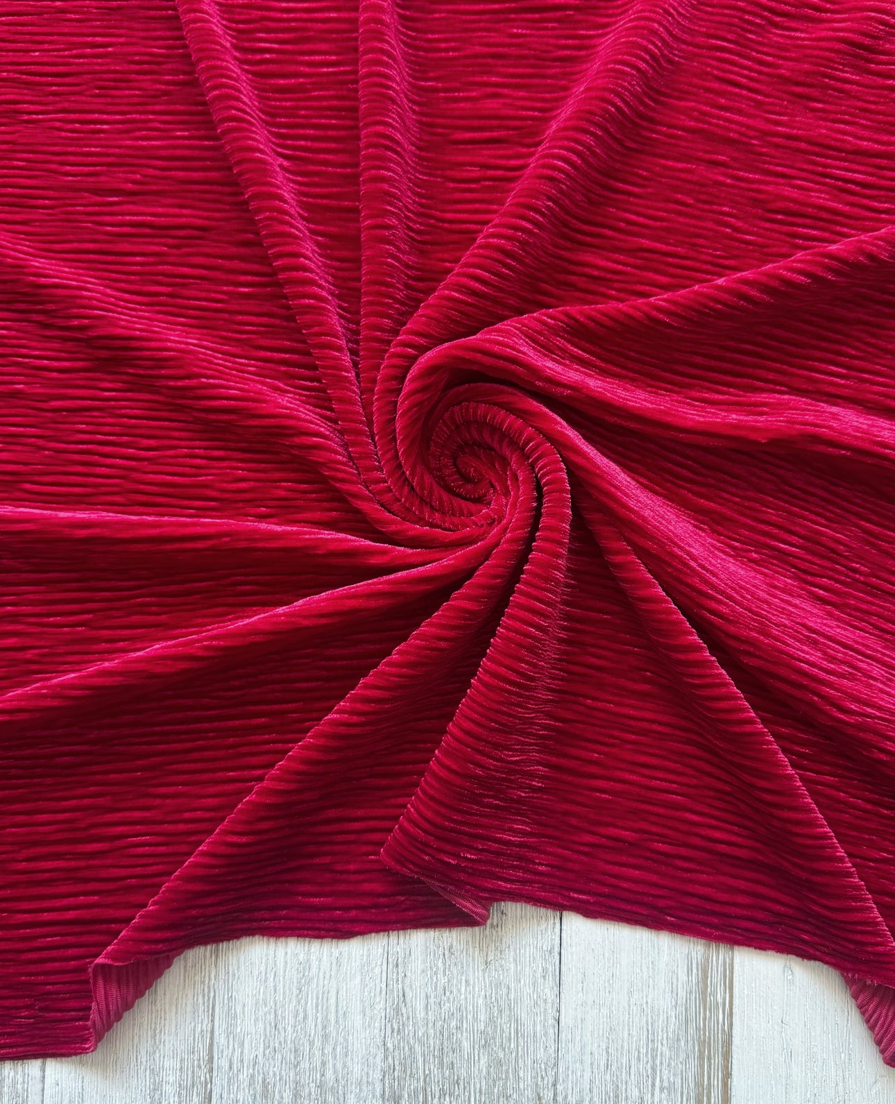 Pleated velvet