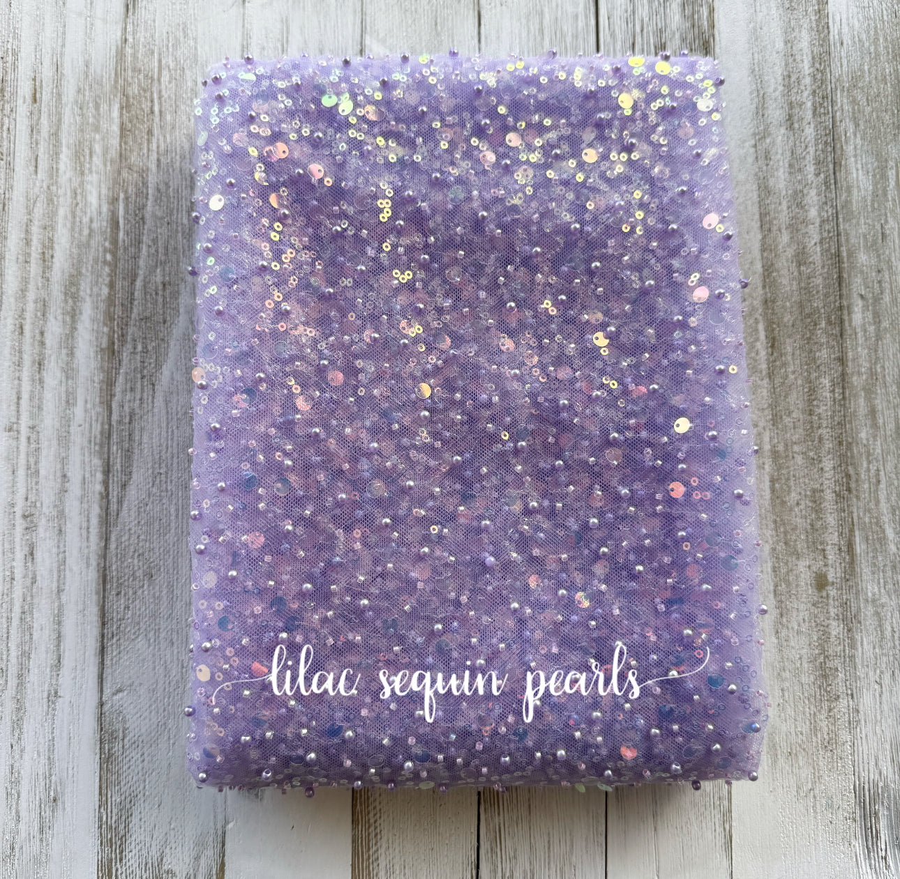 Lilac sequins pearl mesh