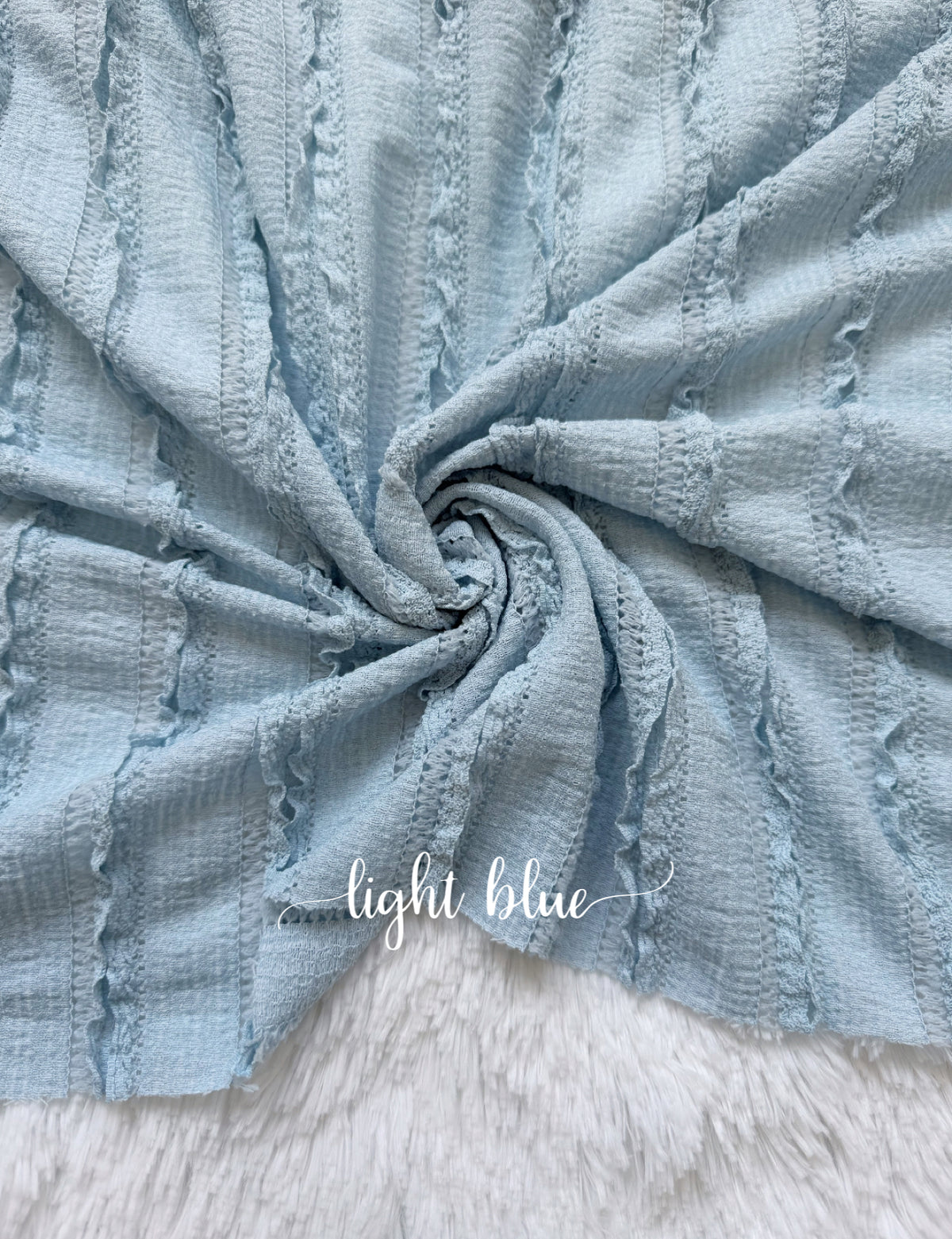 Blue Ruffles Fabric Classic ruffle – milan fabrics strips