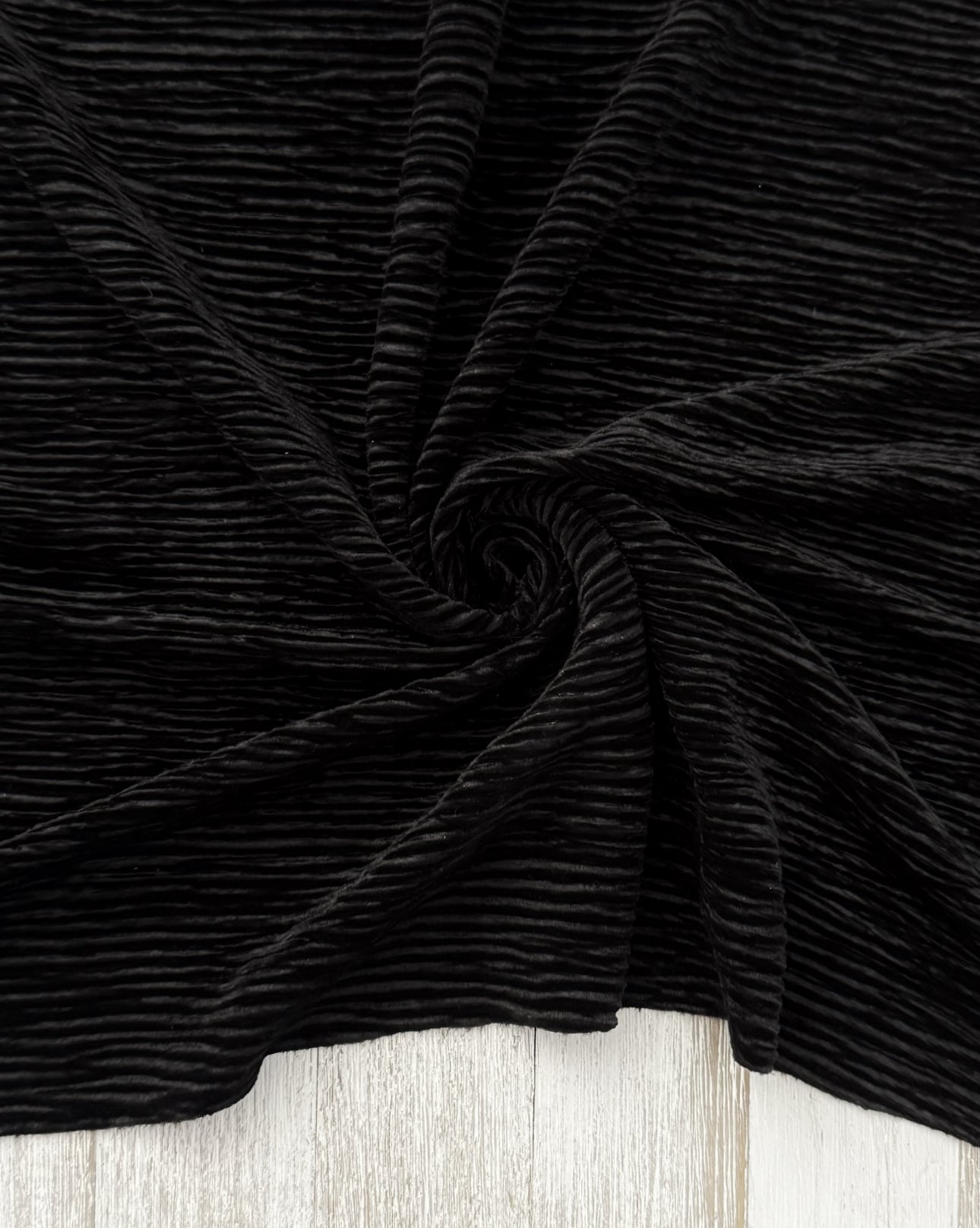 Pleated velvet
