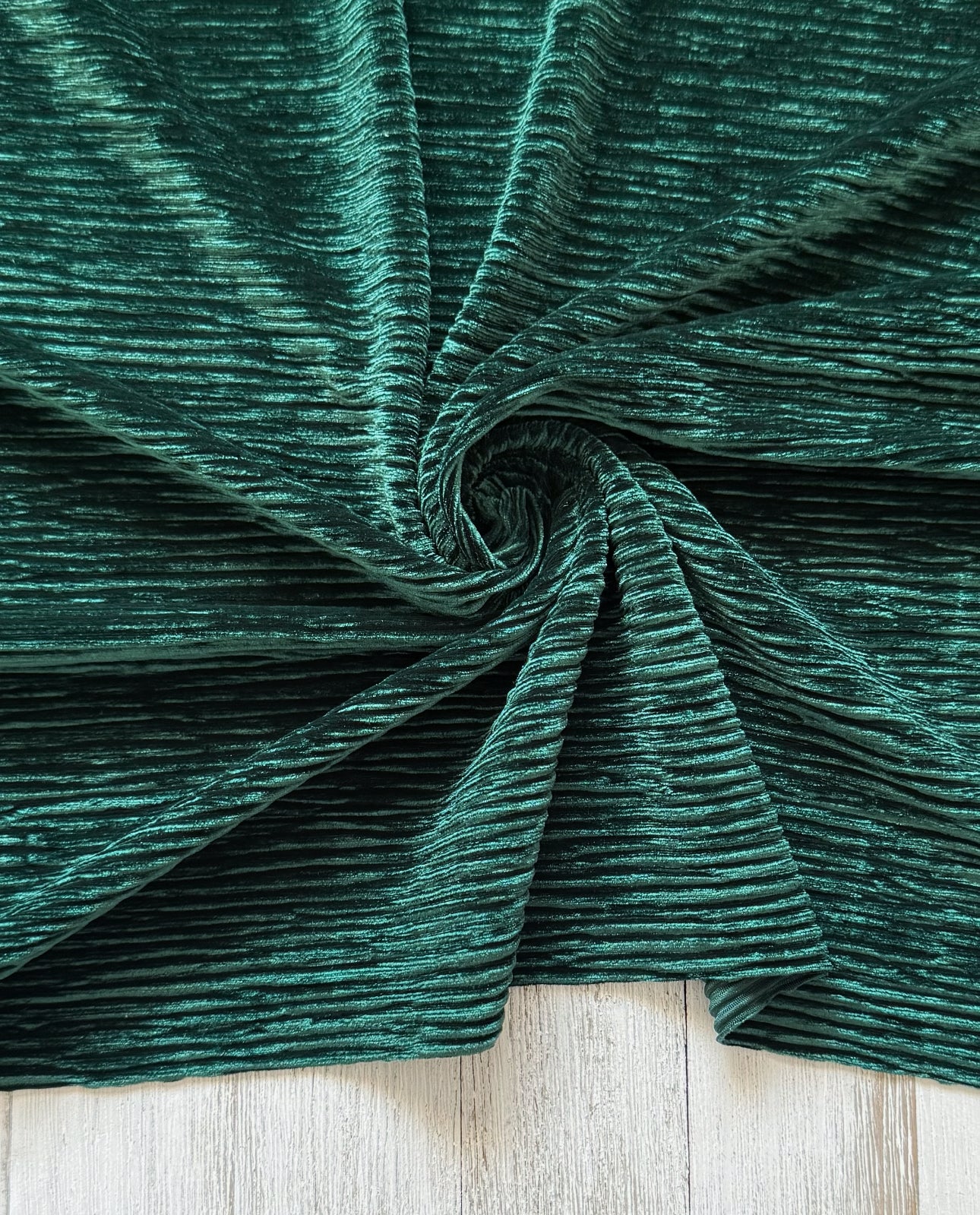 Pleated velvet