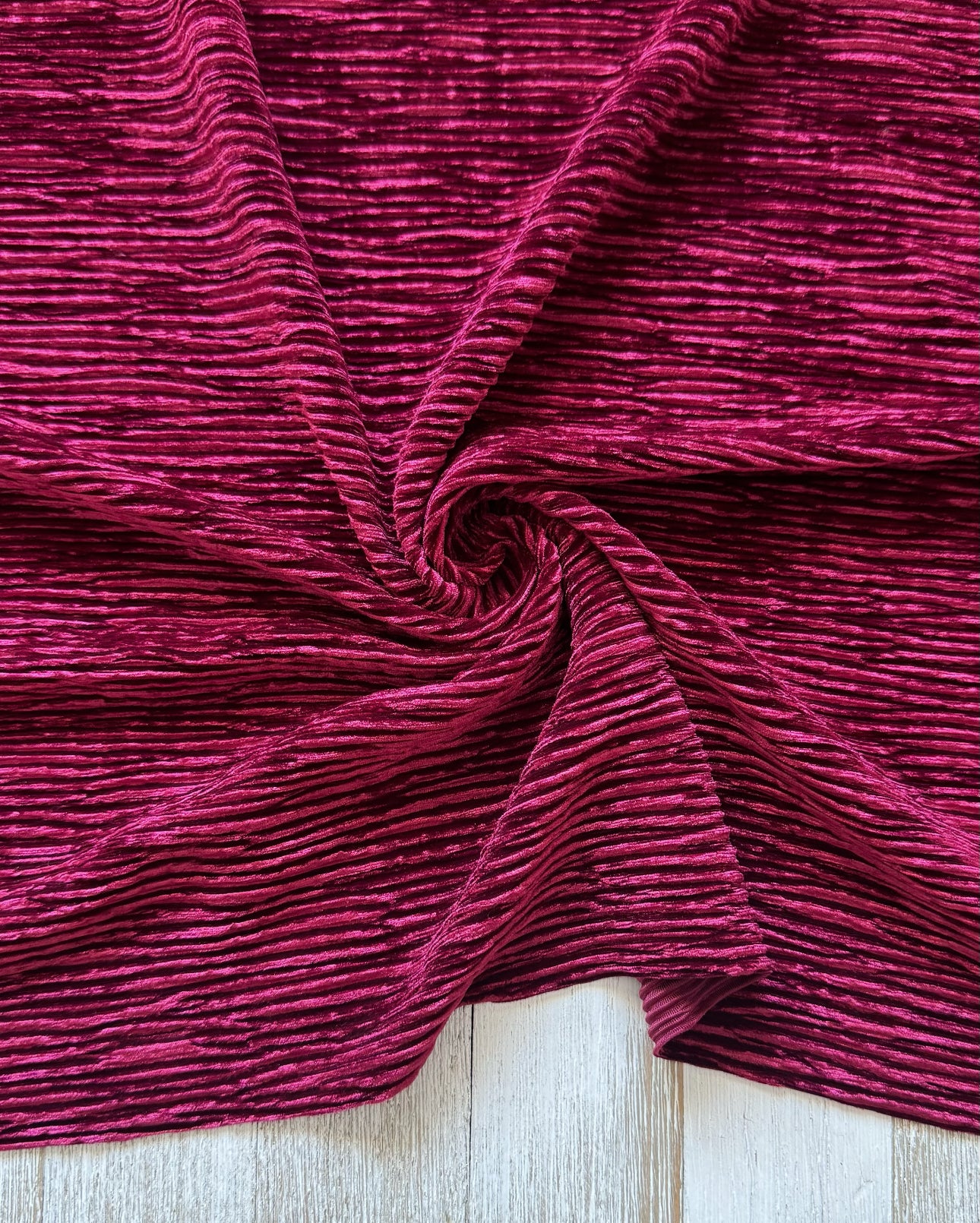 Pleated velvet